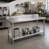 Thumbnail image #2 for Advance Tabco 108-Inch x 30-Inch 304 Stainless Steel Work Table with 5-Inch Backsplash and Galvanized Undershelf
