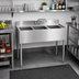 Thumbnail image #2 for Krowne Silver Series 36-Inch Three-Compartment Stainless Steel Underbar Sink with Wall-Mount Faucet