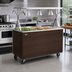 Thumbnail image #2 for Vollrath 2-Series Affordable Portable 46-Inch 3-Pan Non-Refrigerated Cold Food Station with Buffet Breath Guard, Lights, and Walnut Woodgrain Solid Base