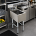 Thumbnail image #2 for Advance Tabco Underbar Basics Stainless Steel Free-Standing Underbar Hand Sink with Deck-Mount Faucet, 12 x 21 Inch