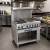 Thumbnail image #2 for Imperial Pro Series 36-Inch Electric Restaurant Range with 2 Round Elements, 24-Inch Thermostatic Griddle, and Open Cabinet Base