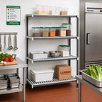 Thumbnail image #2 for Cambro Camshelving® Elements EXA243072V4480 30" x 24" x 72" 4-Shelf Vented Stationary Add-On Polymer Shelving Unit