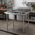 Thumbnail image #2 for Eagle Group 414 Series 2-Compartment Commercial Sink with Stainless Steel Top and Legs