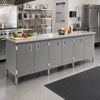 Thumbnail image #2 for John Boos EBHS4-30108 108 x 30-Inch Stainless Steel Enclosed Work Table, Cabinet Base, 14-Gauge 300-Series Flat Top
