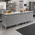 Thumbnail image #2 for Stainless Steel Enclosed Work Table with Cabinet Base and Hinged Doors, 108 x 30 Inch Flat Top