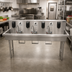 Thumbnail image #2 for BK Resources Three-Station Freestanding 304 Stainless Steel Hand Wash Sink, 72-Inch Wide