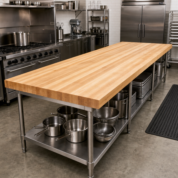 Product image #2 for John Boos Boos Block 108-Inch x 36-Inch Edge Grain Northern Hard Rock Maple Kitchen Countertop, 1-1/2-Inch Thick, Oil Finish