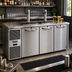 Thumbnail image #2 for True Premier Bar 72-Inch Three-Section Refrigerated Draft Bar Cooler, Flat Top, Left-Side Refrigeration