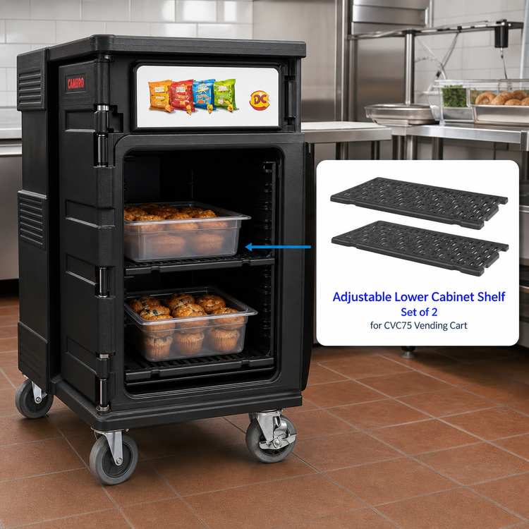 Product image #2 for Cambro Adjustable Lower Cabinet Shelf Set of 2 for CVC75 Vending Cart