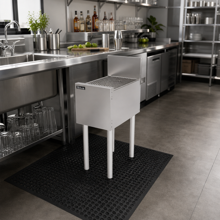 Product image #3 for Top Shelf 14-Inch Wide Stainless Steel Freestanding Underbar Drainboard with Backsplash