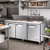 Thumbnail image #2 for Turbo Air E-Line Three Section Sandwich/Salad Refrigerated Prep Table, 72-5/8 Inch, 19 Cu. Ft., 3 Doors, Self-Contained