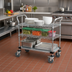 Thumbnail image #2 for Quantum 3-Shelf Utility Bus Cart with Chrome-Plated Wire Shelves and Solid Shelf, 42 x 21 Inches