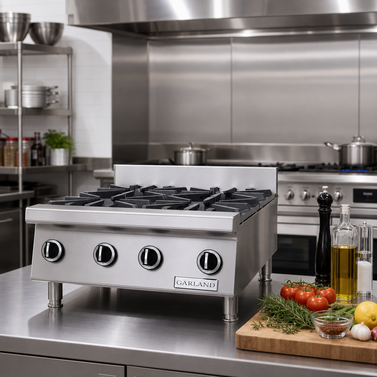 Product image #2 for Garland Starfire 24-Inch Heavy-Duty Countertop Gas Hot Plate with 4 Open Burners