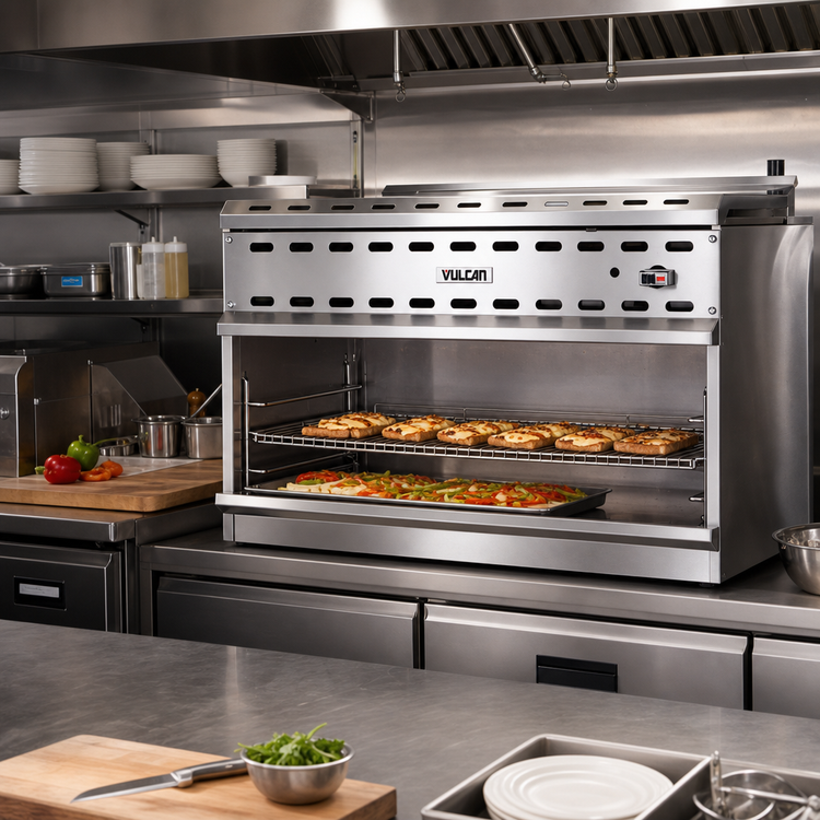 Product image #2 for Vulcan VICM72 72-Inch Gas Infrared Cheesemelter Broiler with 2 Burners, 3-Position Rack, 60,000 BTU