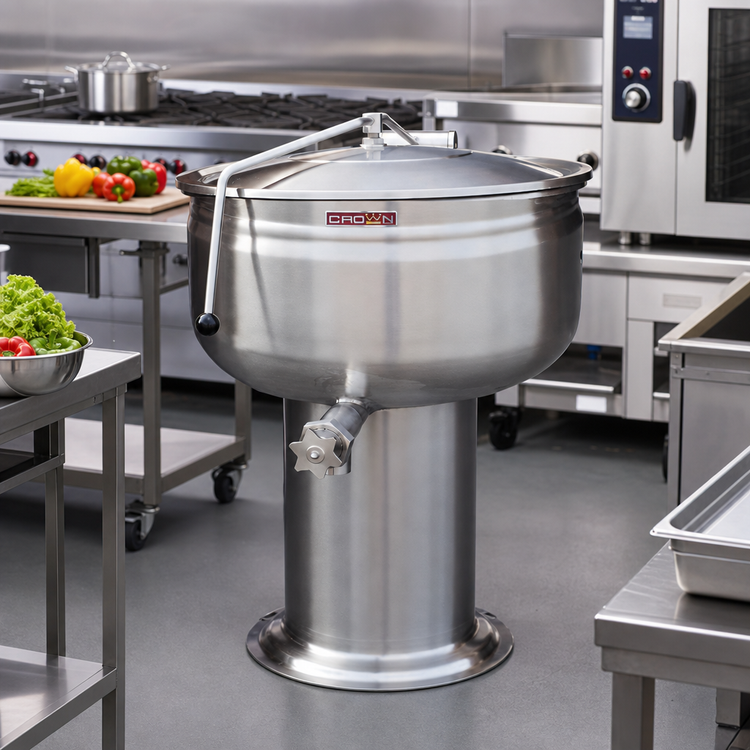 Product image #2 for Crown DP-60F 60 Gallon Direct Steam Full Jacket Stationary Kettle