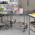Thumbnail image #2 for Quantum 48 x 21 Inch Gray Epoxy Antimicrobial 2-Shelf Utility Bus Cart with U-Handles