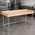 Thumbnail image #2 for John Boos DNB05 Baker's Wood Top Work Table with Galvanized Base, 96 x 24 Inches