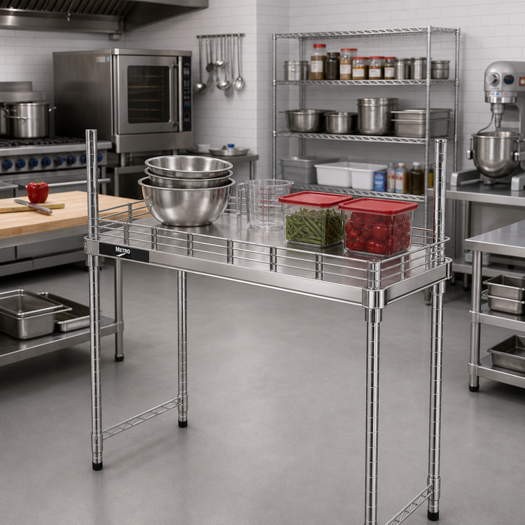 Product image #2 for Metro Super Erecta 48-Inch Chrome Shelf Ledge for Solid Shelves