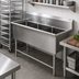 Thumbnail image #2 for John Boos Pro-Bowl 3-Compartment Stainless Steel Sink with 10-Inch Backsplash