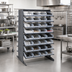 Thumbnail image #2 for Quantum Double-Sided Sloped Pick Rack with 16 Shelves and 64 Clear Bins, 36 x 36 x 60 Inches