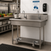 Thumbnail image #2 for Advance Tabco 2-Station 40-Inch Freestanding Multiwash Hand Sink with Toe-Push Valves and Gooseneck Spouts