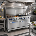 Thumbnail image #2 for Imperial (Middleby) Pro Series IR-2-G36 48-Inch Commercial Gas Range with 2 Open Burners, 36-Inch Griddle & 2 Space-Saver Ovens