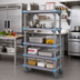 Thumbnail image #2 for Quantum Millenia Mobile Polymer Starter Shelving Unit with 5 Open Grid Shelves, 48 x 21 x 74 Inches
