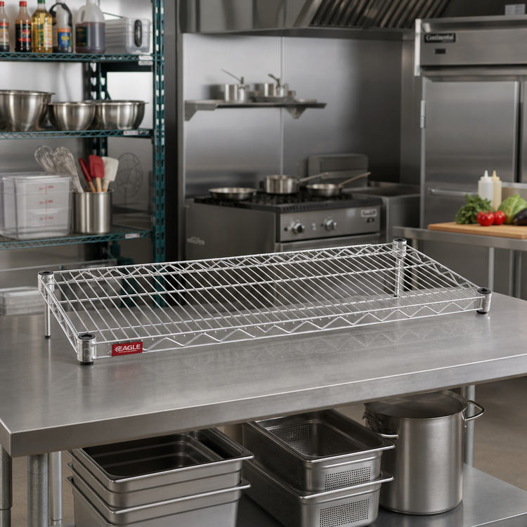Product image #2 for Eagle Group QuadTruss 72"W x 21"D Stainless Steel Wire Shelf, 600 lb Capacity