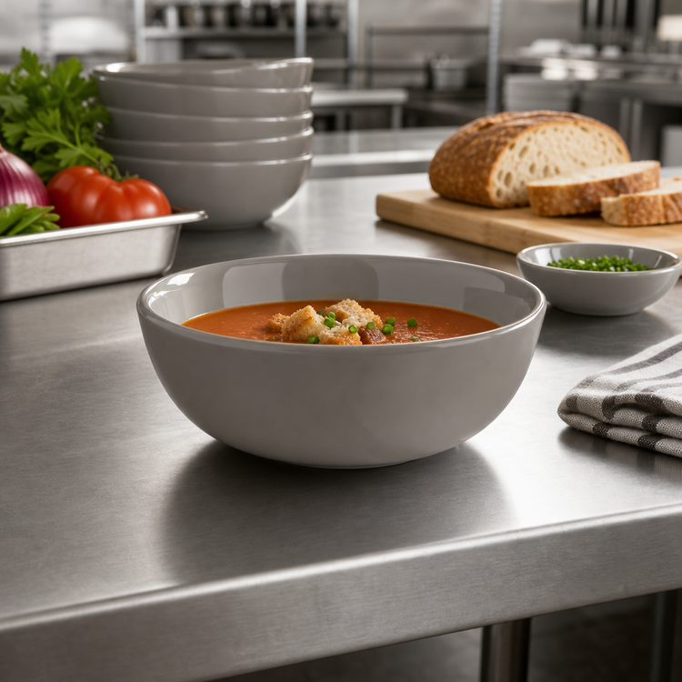 Product image #3 for American Metalcraft Crave Collection Shadow 16 oz Soup/Salad Bowl — 5-3/4 in Diameter x 2 in High, Break-Resistant Melamine
