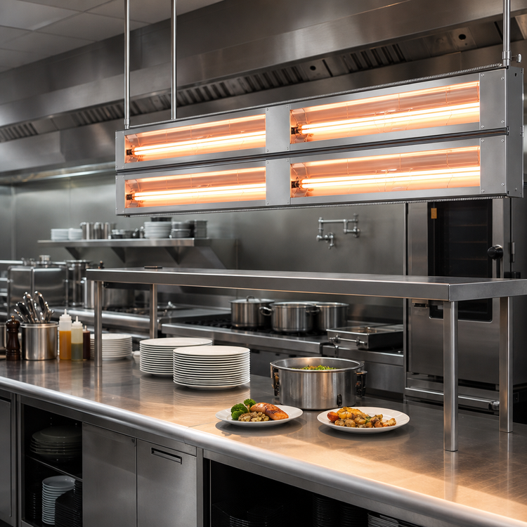 Product image #2 for Glo-Ray Aluminum Lighted Dual Infrared Strip Heater, 66-Inch, 3-Inch Spacer
