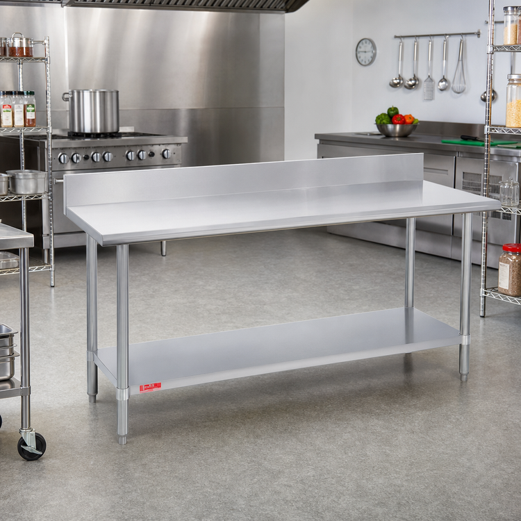 Product image #2 for Duke 84-Inch x 36-Inch Stainless Steel Work Table with 5-Inch Riser and Galvanized Undershelf