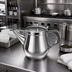 Thumbnail image #3 for Cantonese 30 oz Stainless Steel Teapot with Lid and Built-In Strainer