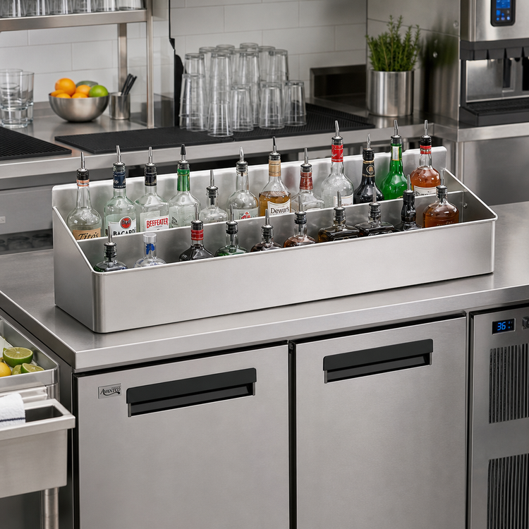 Product image #2 for Advance Tabco Underbar Basics Double-Tier Standard-Duty Stainless Steel Speed Rail, 36 Inch