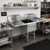 Thumbnail image #2 for John Boos B Series 16-Gauge Stainless Steel 1-Compartment Sink with Left and Right Drainboards, 57-1/4