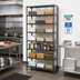 Thumbnail image #2 for Quantum Heavy-Duty Stationary Wire Shelving Unit with 8 Shelves and 21 Clear Bins, 36-Inch Wide x 12-Inch Deep x 75-Inch High