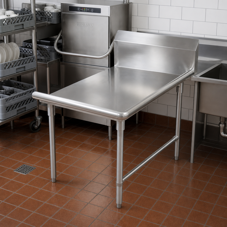 Product image #2 for John Boos Pro-Bowl 84-Inch Straight Clean Dishtable, Left-to-Right, 16-Gauge 300 Stainless Steel