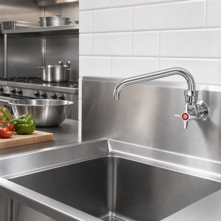 Product image #2 for Fisher Commercial Wall-Mount Single-Hole Faucet with 10-Inch Swing Spout and Lever Handle