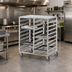 Thumbnail image #2 for Aluminum Double-Section Cafeteria Tray Delivery Rack with Solid Top, Side Load, 20-Tray Capacity
