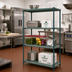 Thumbnail image #2 for Quantum Stationary 4-Tier Wire Plastic Mat Shelving Unit, 42