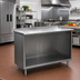 Thumbnail image #2 for Spec-Master 120-Inch Stainless Steel Cabinet Base Work Table with Open Front and 1-1/2-Inch Rear Up-Turn