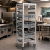 Thumbnail image #2 for Panco Mobile Full-Height Open-Side Aluminum Utility Rack with Slides for 20 x 20 Racks