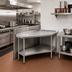 Thumbnail image #2 for Eagle Group Spec-Master 30-Inch x 30-Inch Stainless Steel Corner Work Table with Undershelf and Rear Up-Turn