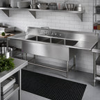 Thumbnail image #2 for John Boos Pro-Bowl 3PB204-2D18 3-Compartment Stainless Steel Sink, 20 x 20 x 14-Inch Bowls, Dual 18-Inch Drainboards, 10-Inch Backsplash