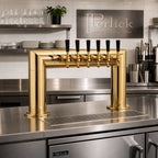 Thumbnail image #2 for Perlick Corporation 4008-6BTF Pass-Thru Glycol-Cooled Countertop Draft Beer Tower, 6 Faucets, Tarnish-Free Brass