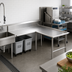 Thumbnail image #2 for John Boos Pro-Bowl L-Shaped Island Clean Dishtable, 60 x 72 Inches, Left-to-Right
