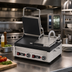 Thumbnail image #2 for Omcan Commercial Countertop Double Panini Grill with Timer, 10 x 18-Inch Smooth Cast Iron Plates, 220V