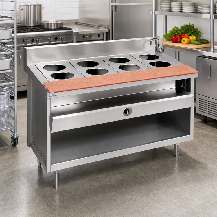 Product image #2 for La Rosa Refrigeration L-80148-32 48-Inch 3-Pan Gas Wet Hot Food Table