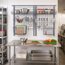 Thumbnail image #2 for Quantum Medium-Duty Wall-Mount Store Grid Starter Kit with Shelves, Baskets and Hooks