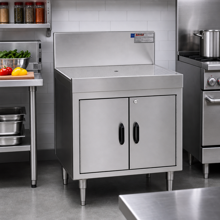 Product image #2 for Eagle Spec-Bar 30-Inch W x 19-Inch D Closed Base Stainless Steel Workboard Cabinet with Locking Doors
