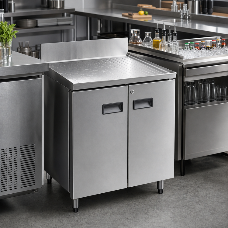 Product image #2 for CHOICE by Glastender 30-Inch Freestanding Underbar Drainboard Cabinet with Hinged Doors